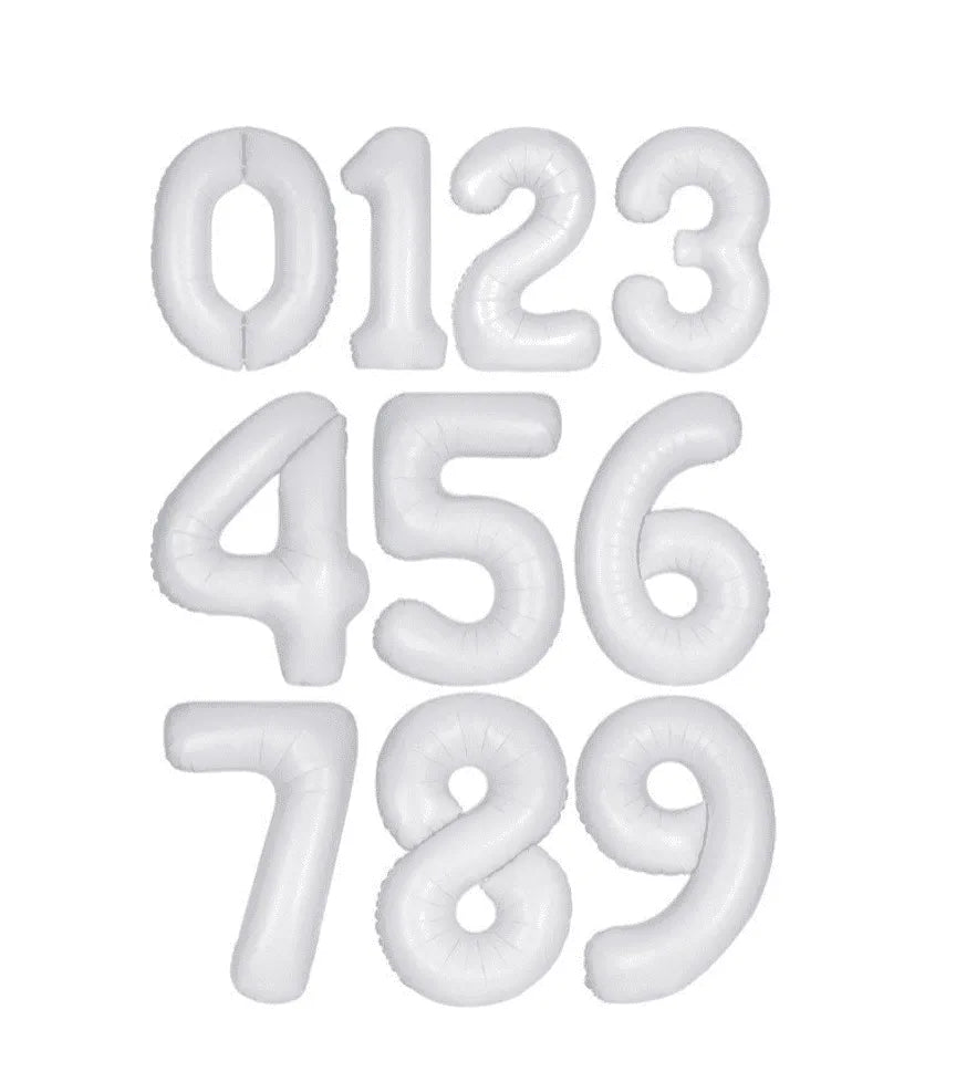 White Number Balloons 34” Giant Number Balloons