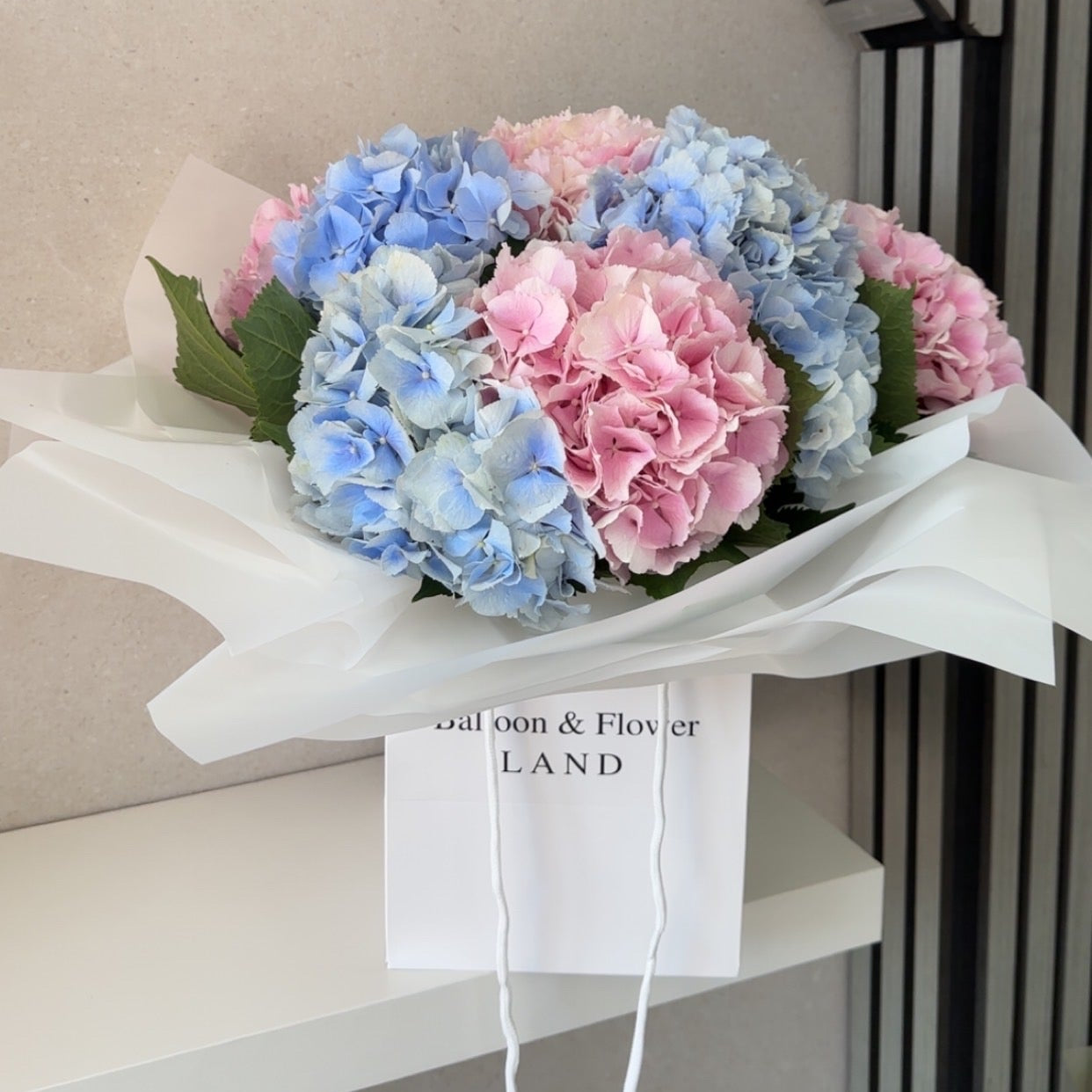 Gender Reveal Hydrangea Bouquet