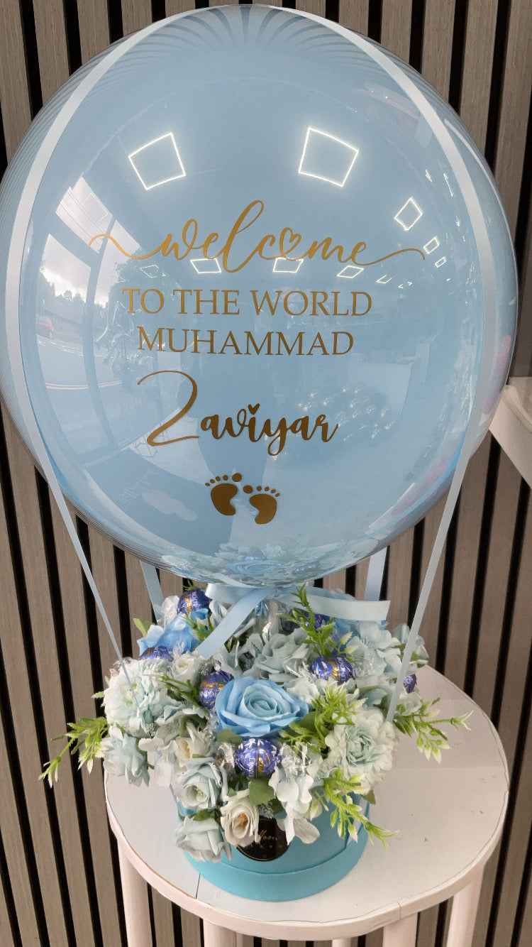 Customised New Born Baby Flower Balloon Bouquet