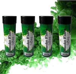Pack of 4 green 60 second smoke flare