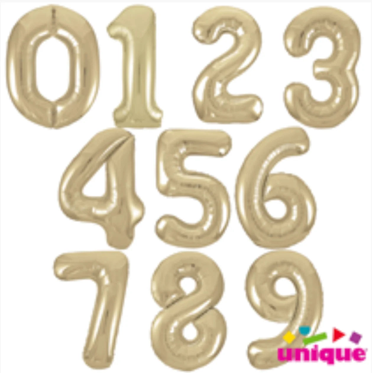 Gold Number Balloons 34” Giant Number Balloons