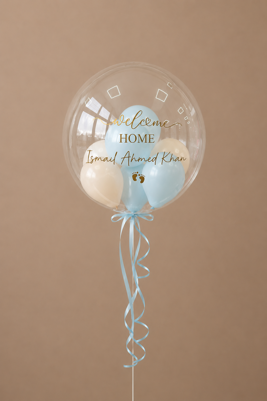 Welcome home balloon / personalised balloon / orbz balloon / welcome back /