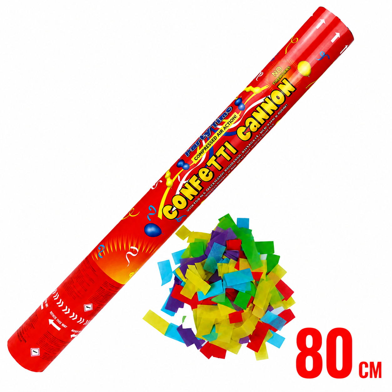 80cm Multicolour Confetti Shooter Cannon | Giant Party Confetti Popper