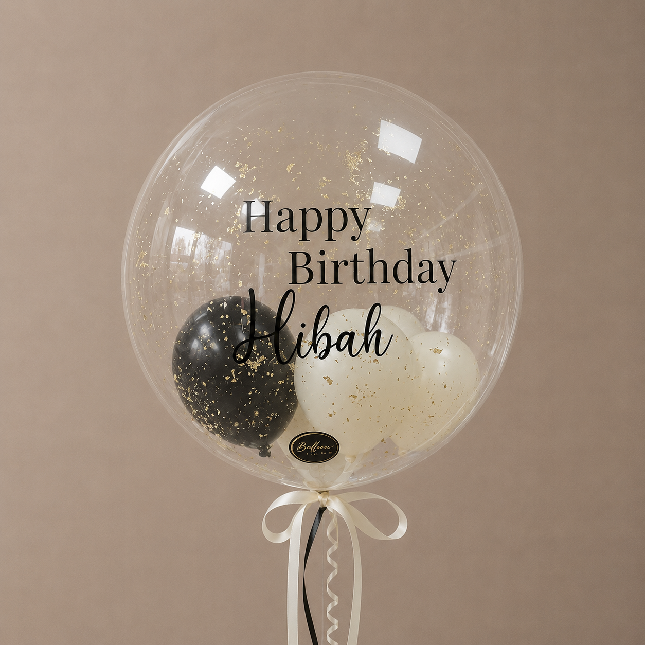 Noir Luxe Birthday Bubble Balloon