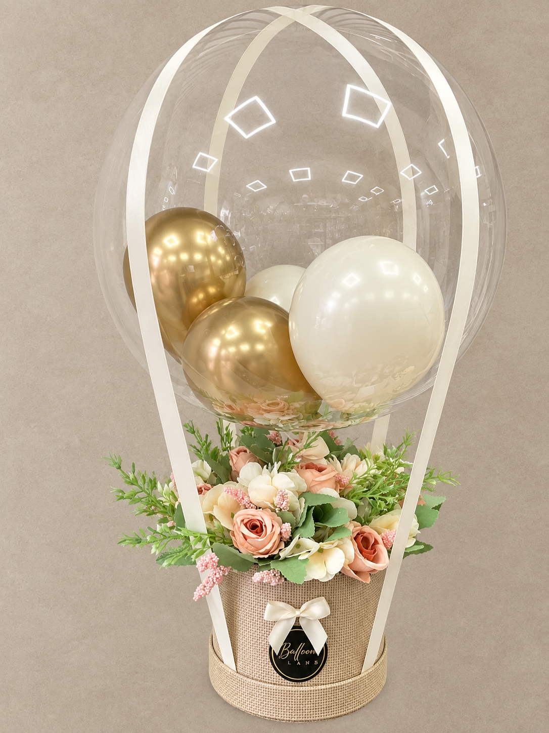Luxury Nude & Gold Balloon Flower Bouquet
