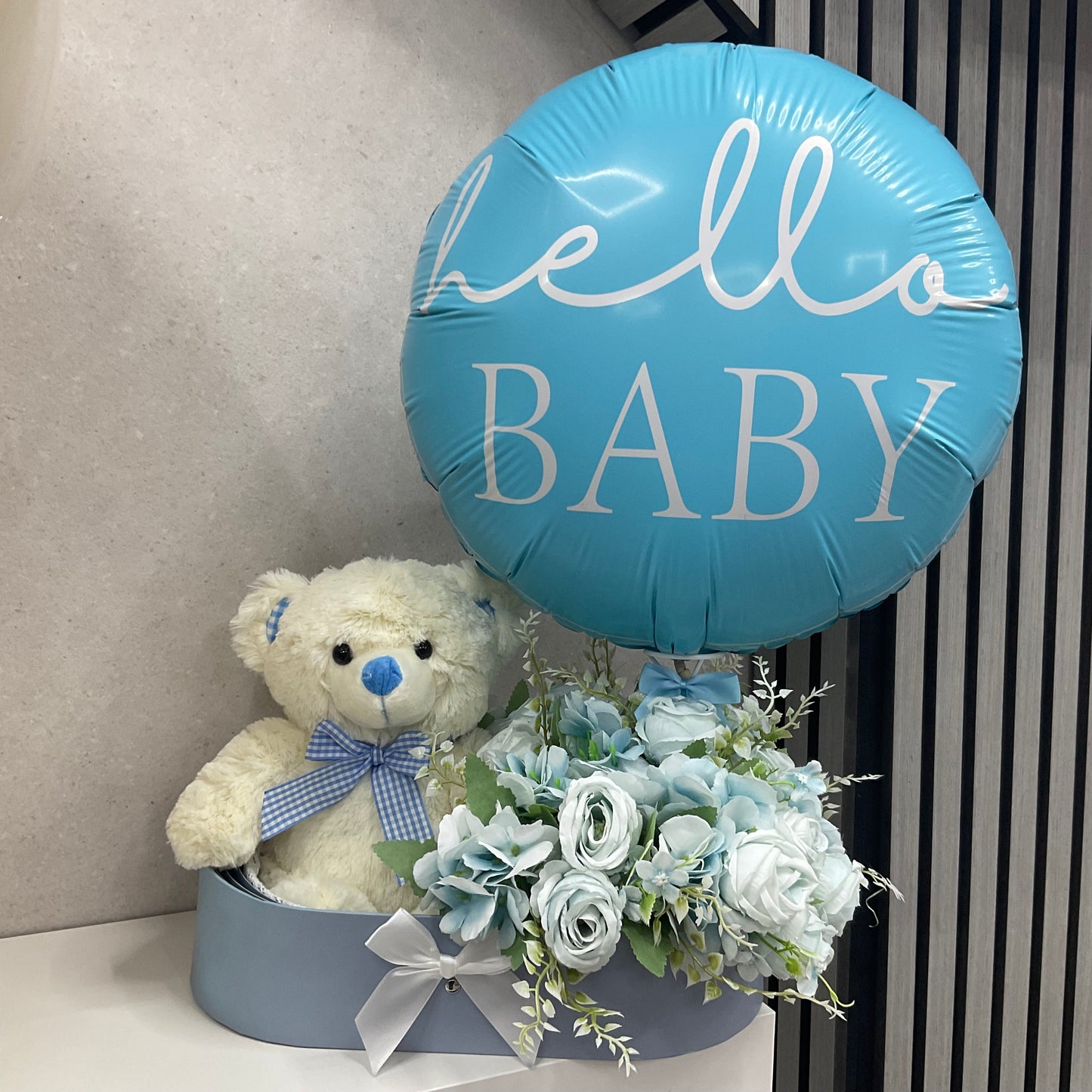 Luxury Hello Baby Teddy Balloon Gift Box
