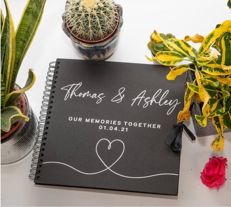 Our Story So Far Personalised Scrapbook, Couples Memory Book, Gifts for Her, Valentine's Anniversary Photo Album, Couples Scrapbook