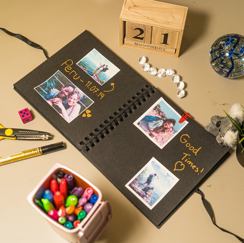 Our Story So Far Personalised Scrapbook, Couples Memory Book, Gifts for Her, Valentine's Anniversary Photo Album, Couples Scrapbook