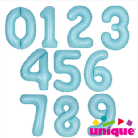 Light Blue Number Balloons 34” Giant Number Balloons