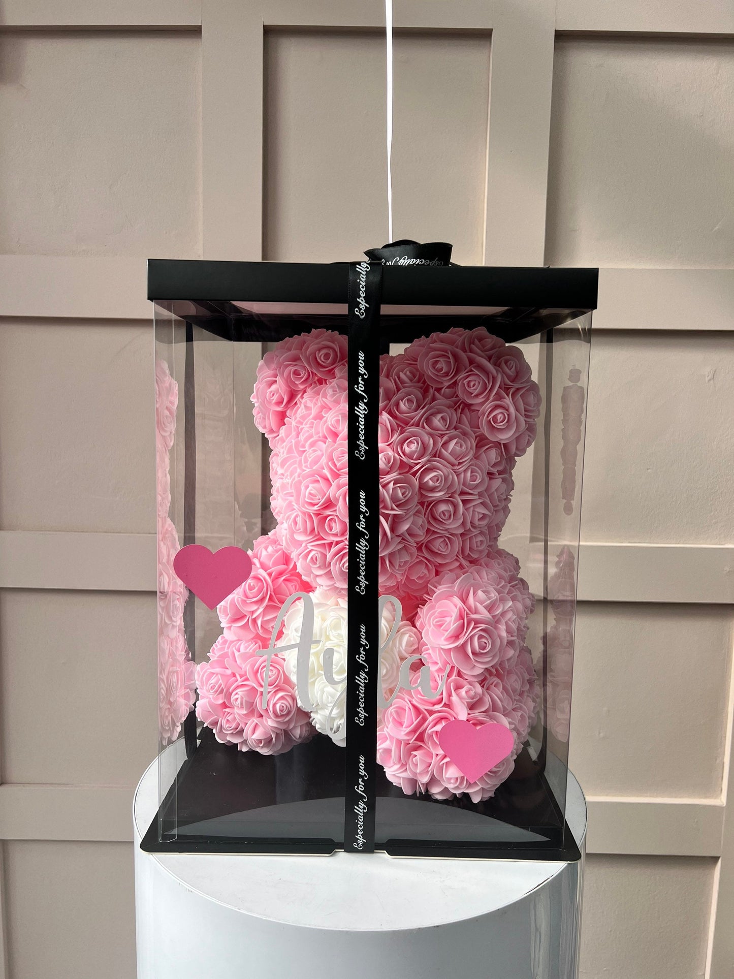 Personalised medium Rose Bear / Birthday Engagement Wedding All Occasions Gift / Next Day Delivery
