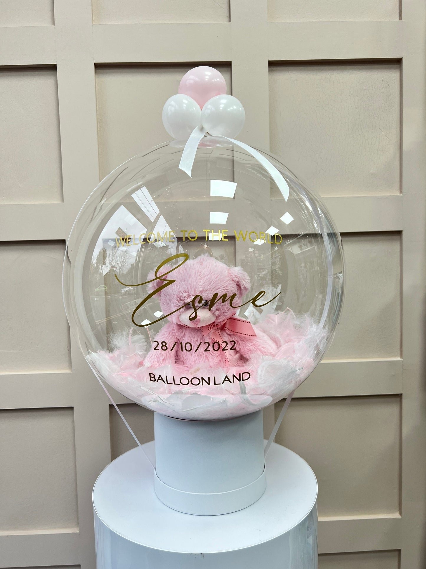 Baby Girl Balloon x Teddy Bear Customised Balloon / Perfect for a Gift