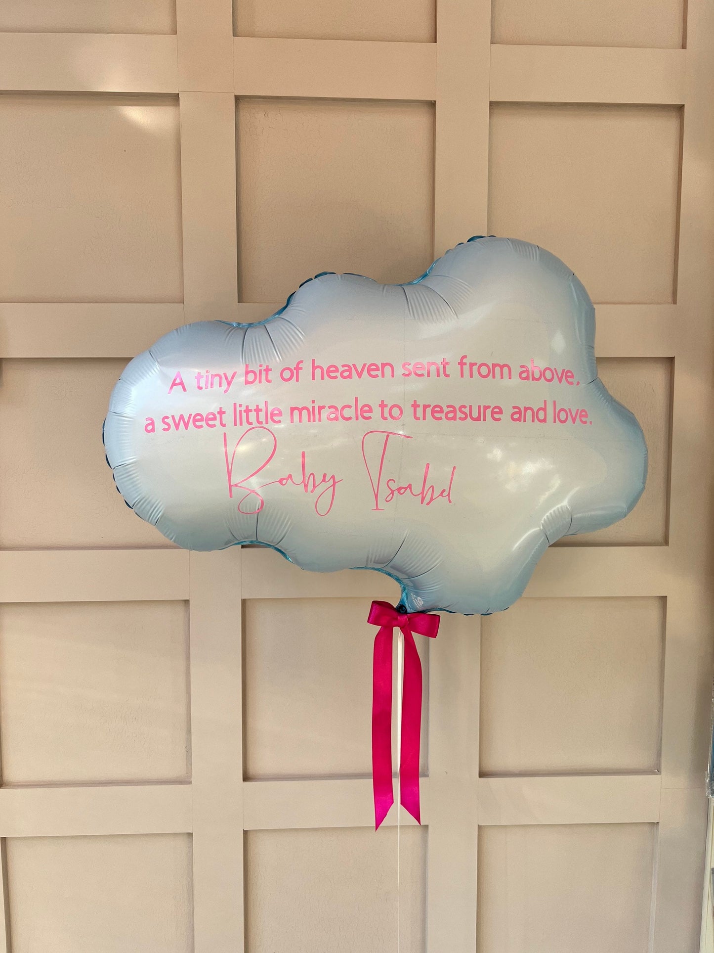 Personalised Cloud Balloon Customised Balloon / Baby Arrival Balloon / Baby Boy Balloon / Baby Girl Balloon / Next Day Delivery