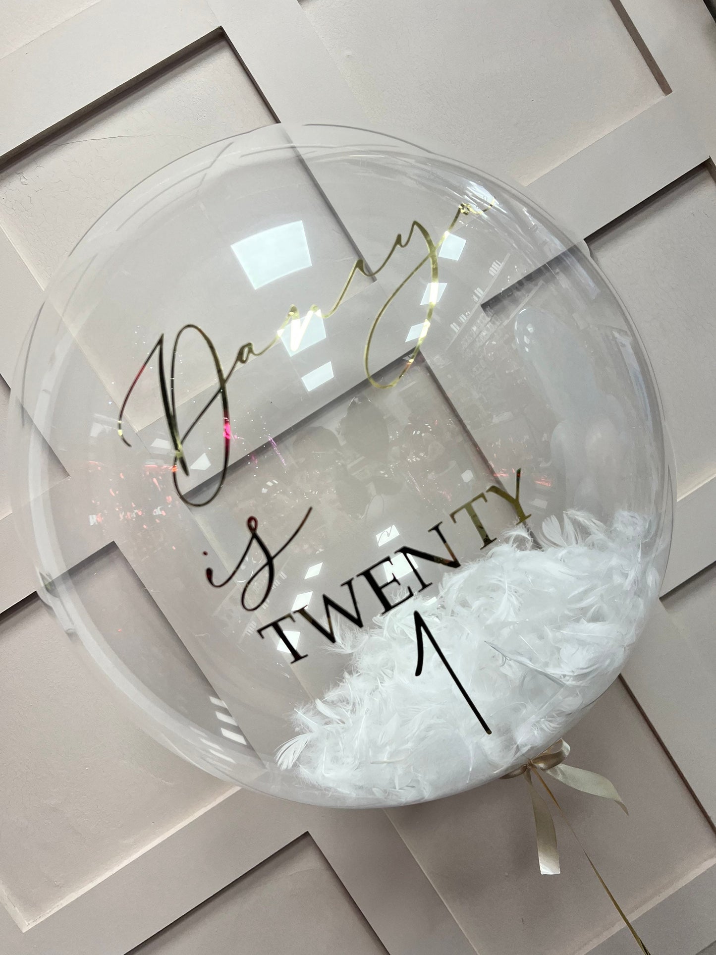 White Feather Birthday Balloon