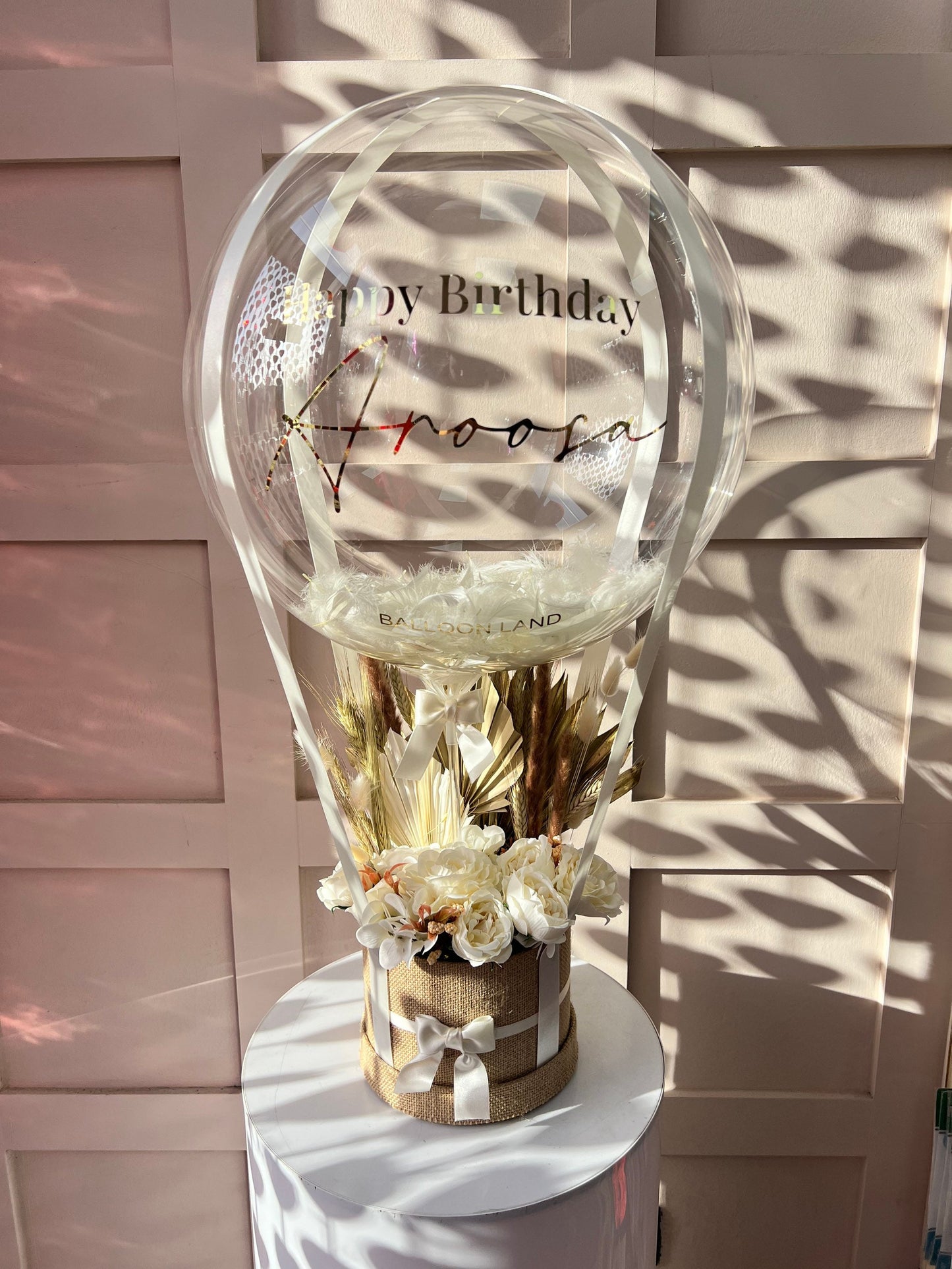 Birthday / nude pampers and flower balloon bouquetCelebrate any special occasion or event with our Personalised Balloons – these will arrive to deliver happiness and delight for all ages.
Create the perfect surprisBalloon land uk ltdBalloon land uk ltd