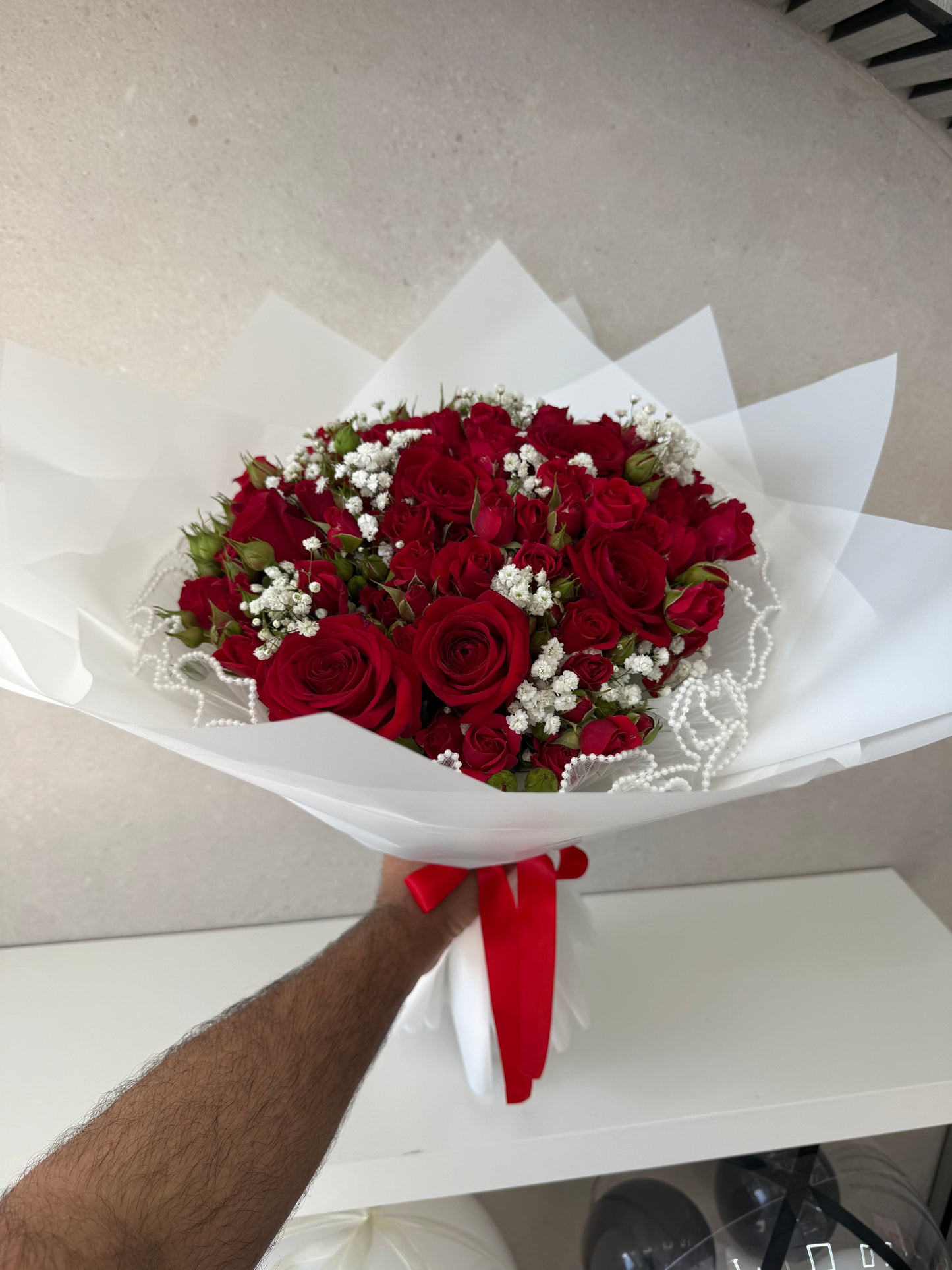Red Bliss Hand Tie Bouquet II