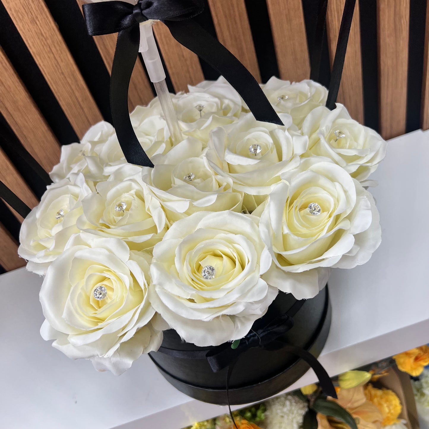 Hajj Mubarak White Rose Bouquet