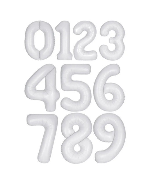 White Number Balloons 34” Giant Number Balloons