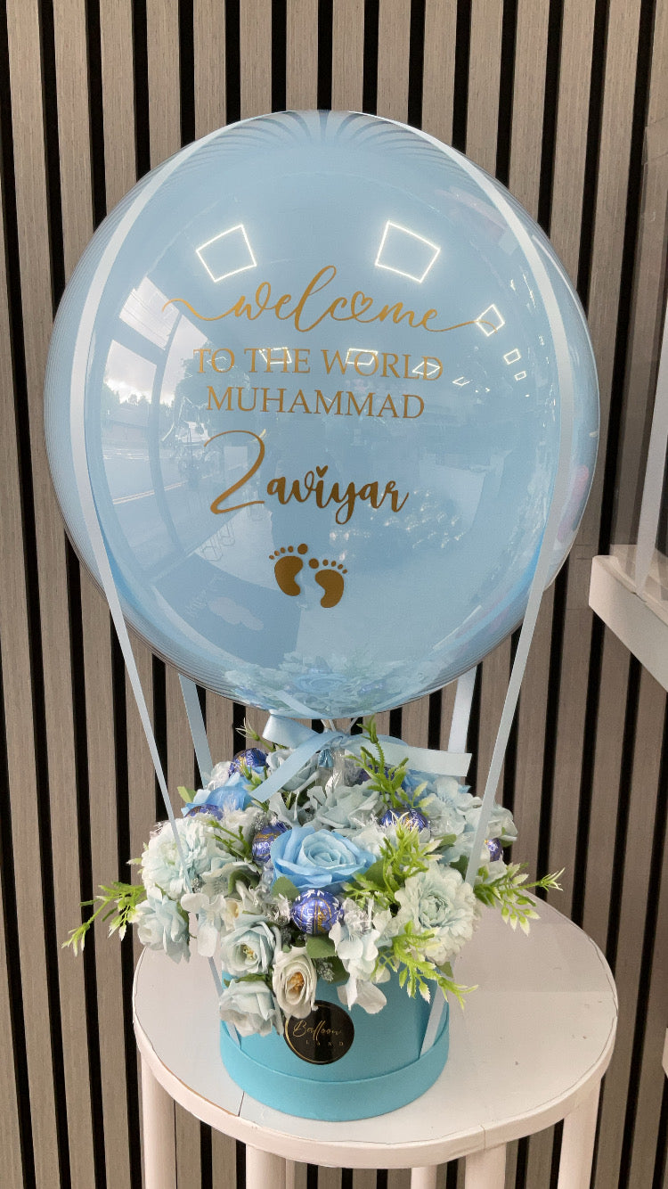 Customised New Born Baby Flower Balloon Bouquet