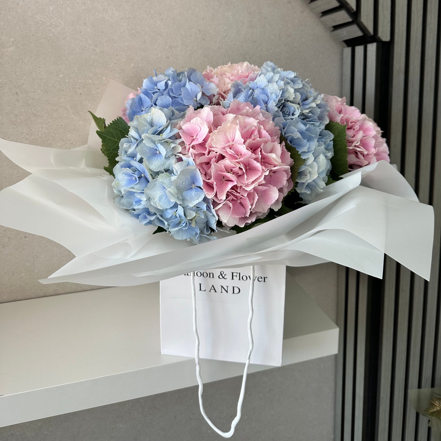 Gender Reveal Hydrangea Bouquet