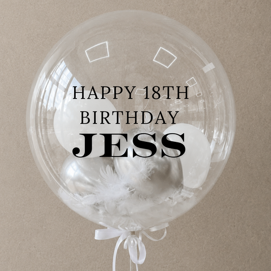 18th Birthday Balloon White Pearls