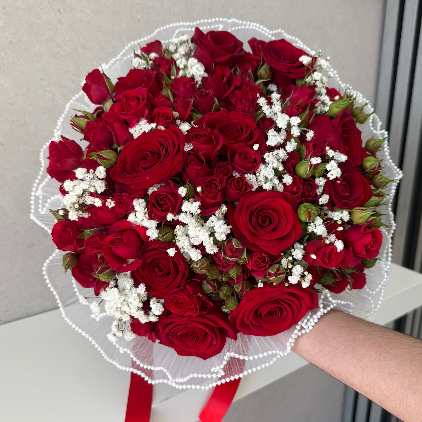 Red Bliss Hand Tie Bouquet