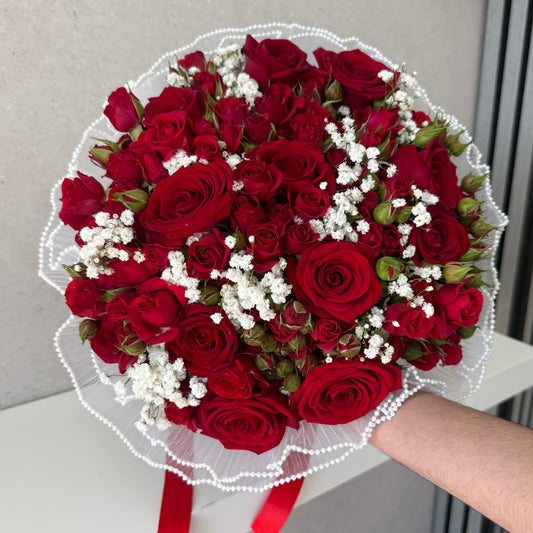 Red Bliss Hand Tie Bouquet