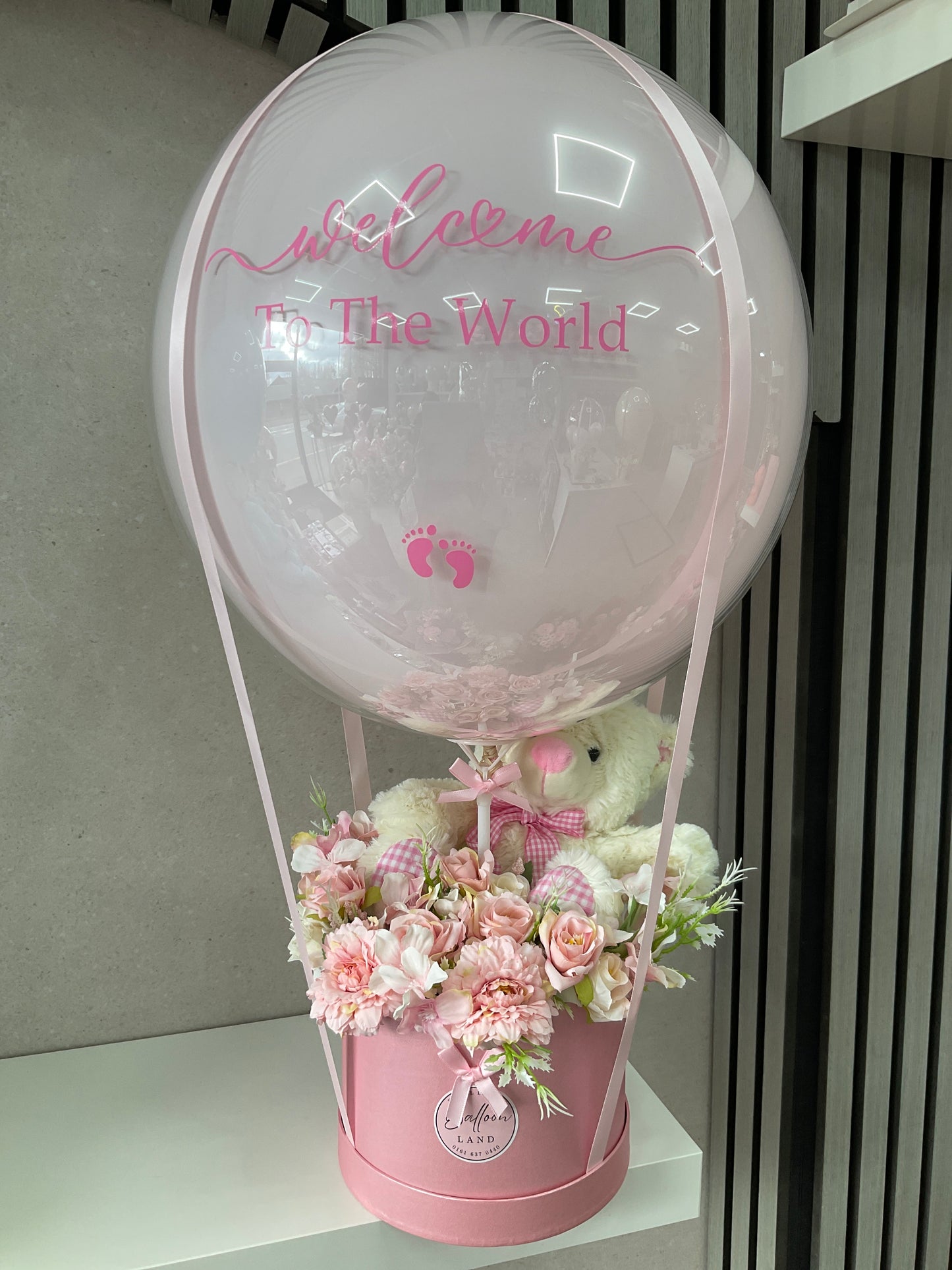 Baby Girl Arrival Balloon x Flower Bouquet Customised Balloon / Perfect for a Gift