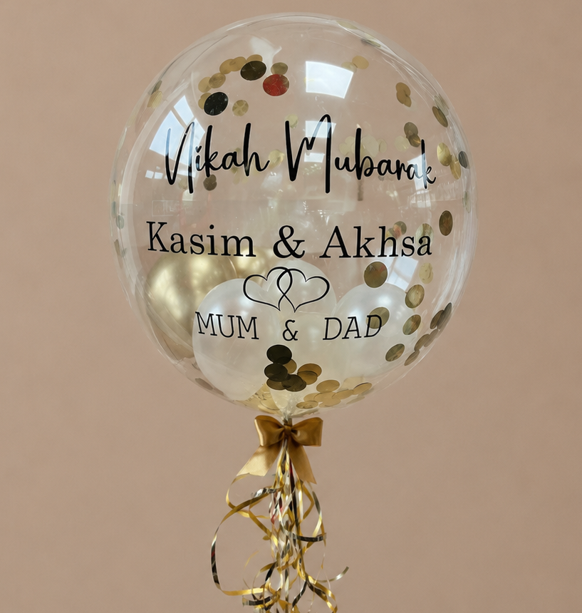 Nikah Mubarak Balloon / Personalised Balloon  / Balloon in a box / Next Day Delivery