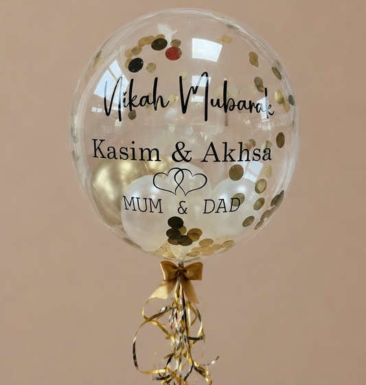Nikah Mubarak Balloon / Personalised Balloon  / Balloon in a box / Next Day Delivery