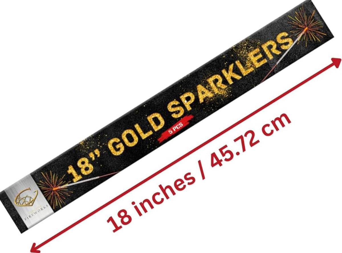120 Pack 18 Inch Gold Sparklers – Long Burn Wedding Sparklers UK | Party, Birthday, Bonfire Night & New Year Sparklers