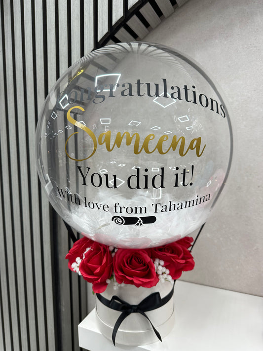 Congratulation Graduation Balloon x Flower Bouquet Customised Balloon
