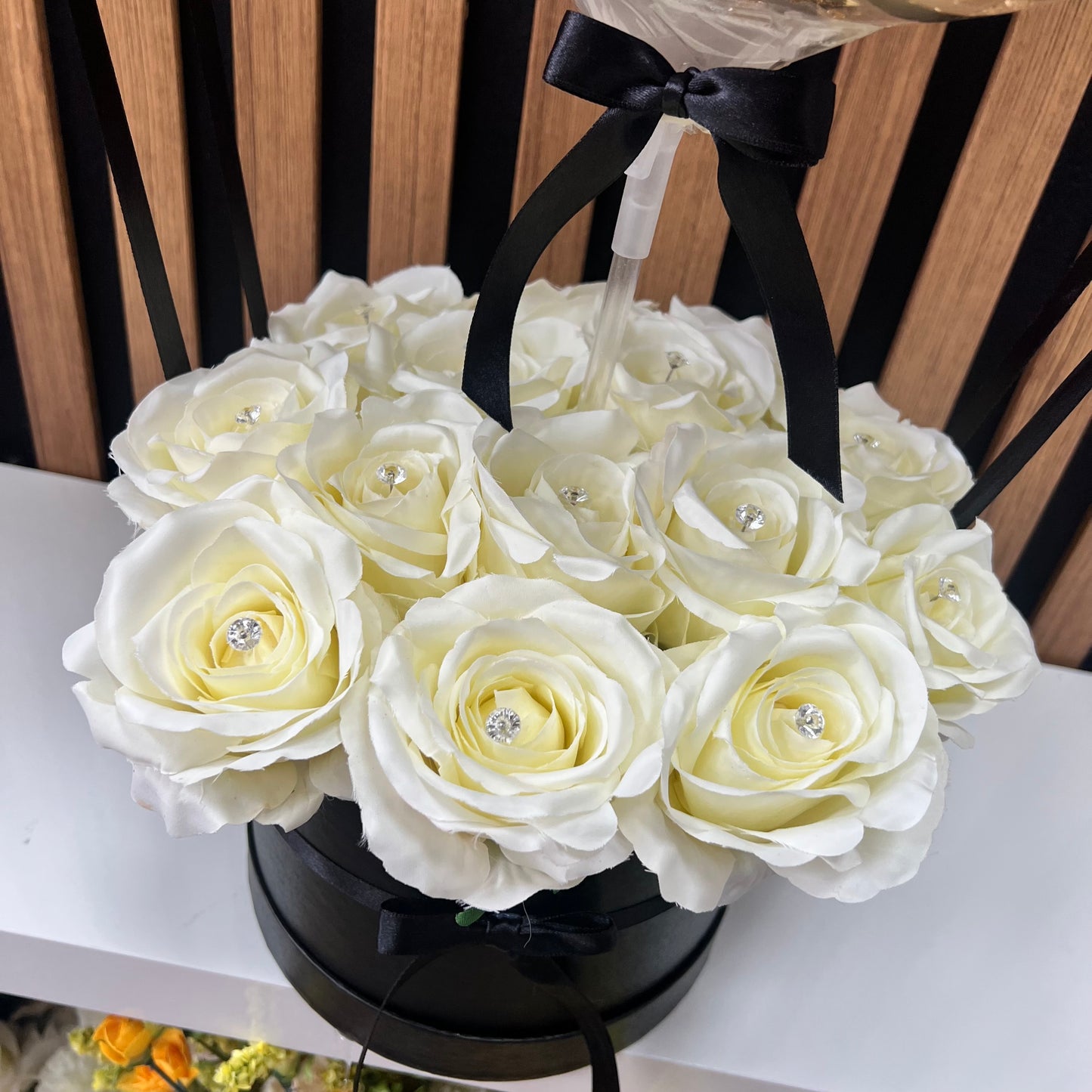 Hajj Mubarak White Rose Bouquet