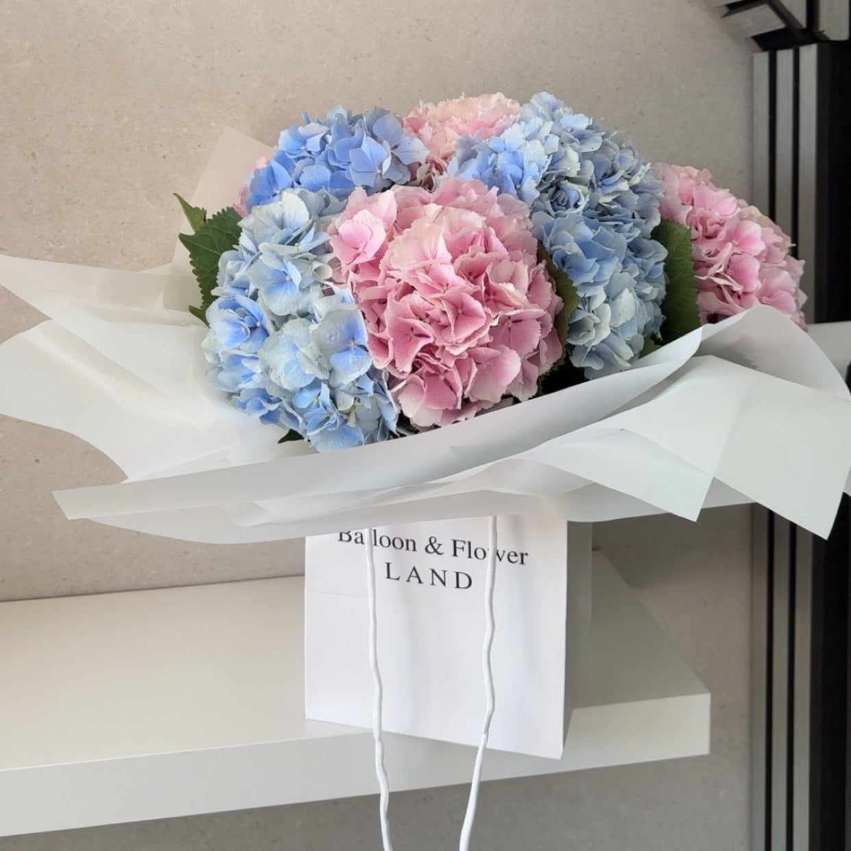 Gender Reveal Hydrangea Bouquet