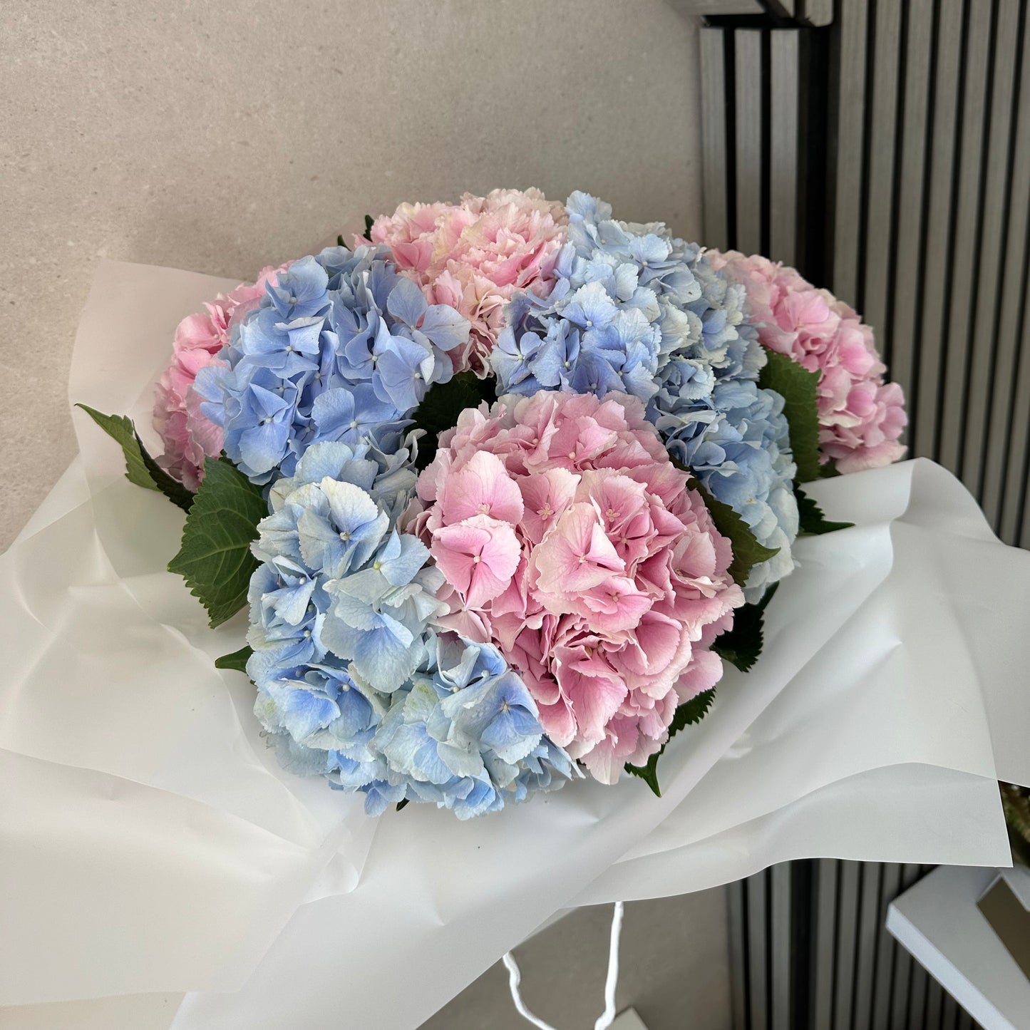 Gender Reveal Hydrangea Bouquet