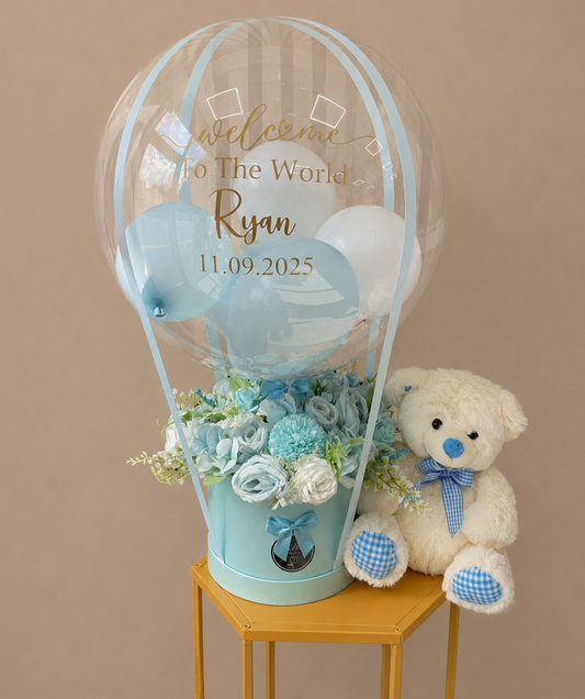 Welcome To The World Baby Balloon & Teddy