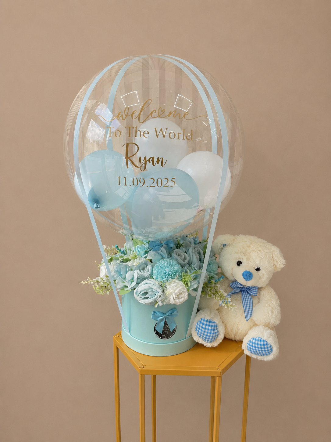 Welcome To The World Baby Balloon & Teddy