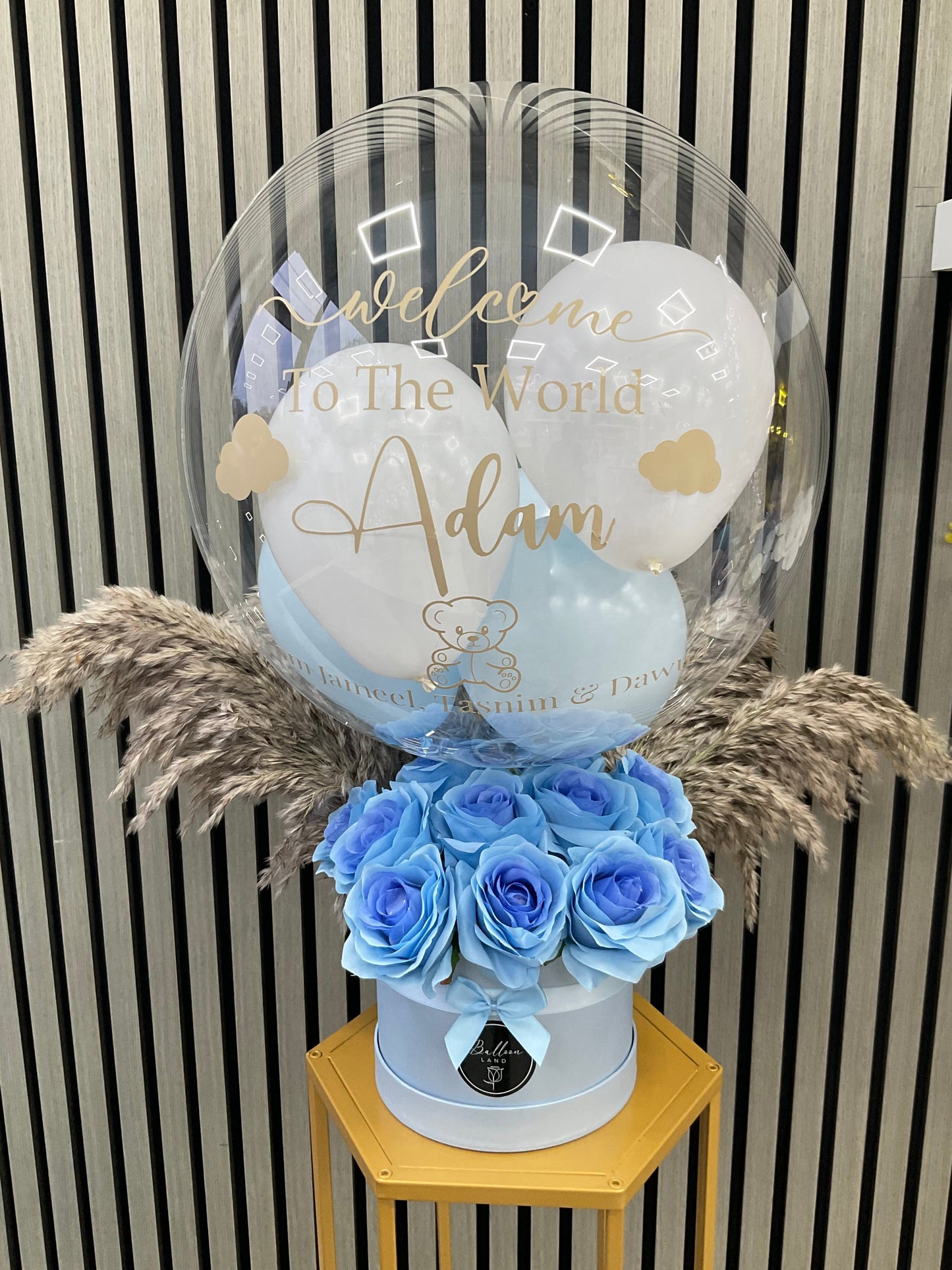 Blue Faux Pampas