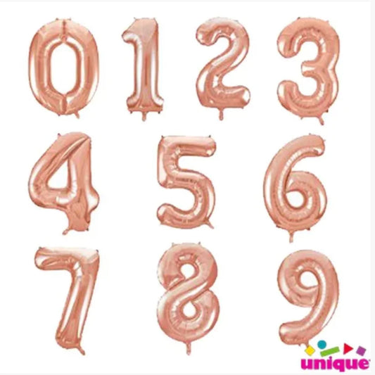 Rose Gold Number Balloons 34” Giant Number Balloons