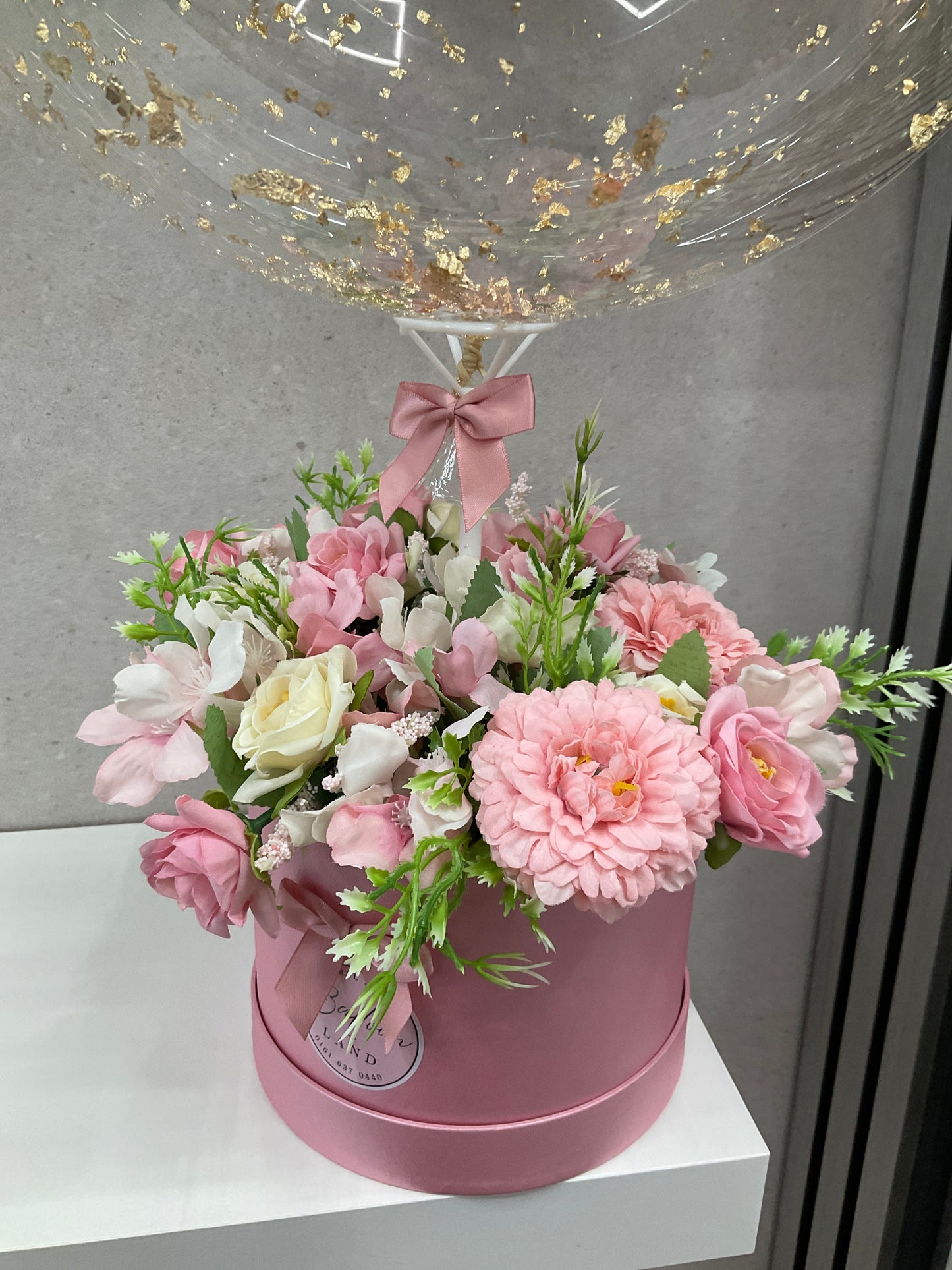 Mothers Day Flower Balloon Bouquet Gold