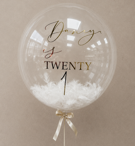 White Feather Birthday Balloon