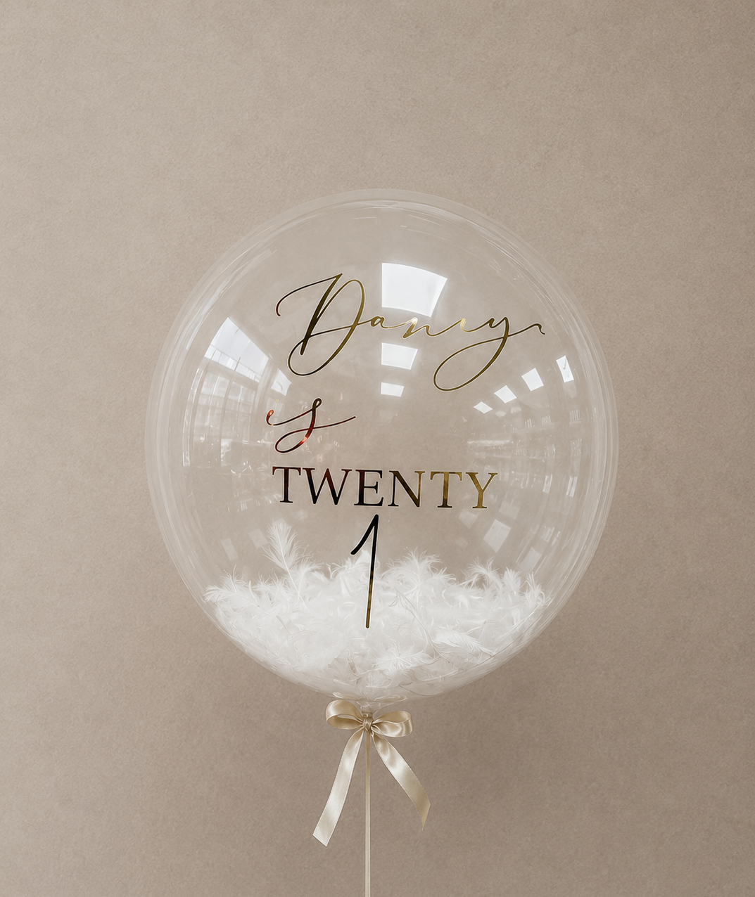 White Feather Birthday Balloon
