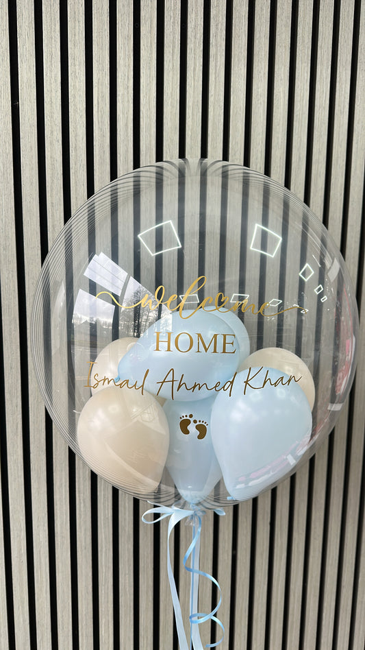 Welcome home balloon / personalised balloon / orbz balloon / welcome back /