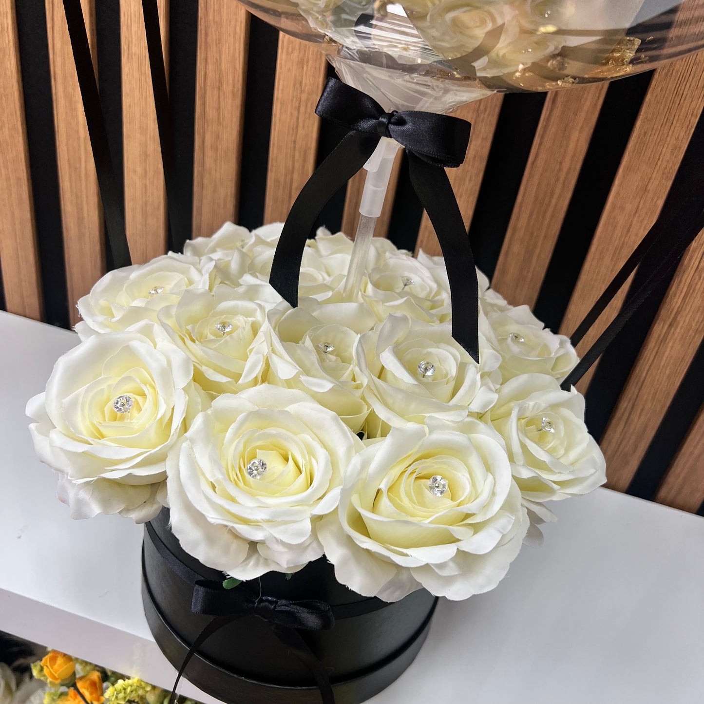 Hajj Mubarak White Rose Bouquet