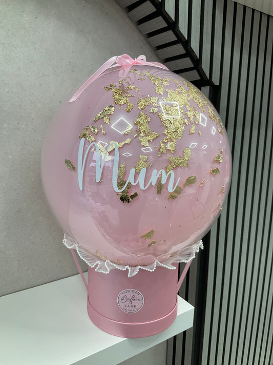 Mothers day hat box Balloon / Personalised Balloon / Worlds Best Mum