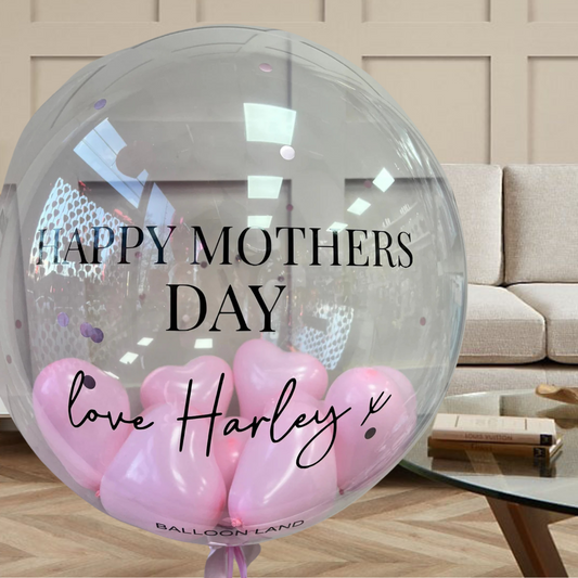 Mothers Day Bubble Balloon Pink Heart