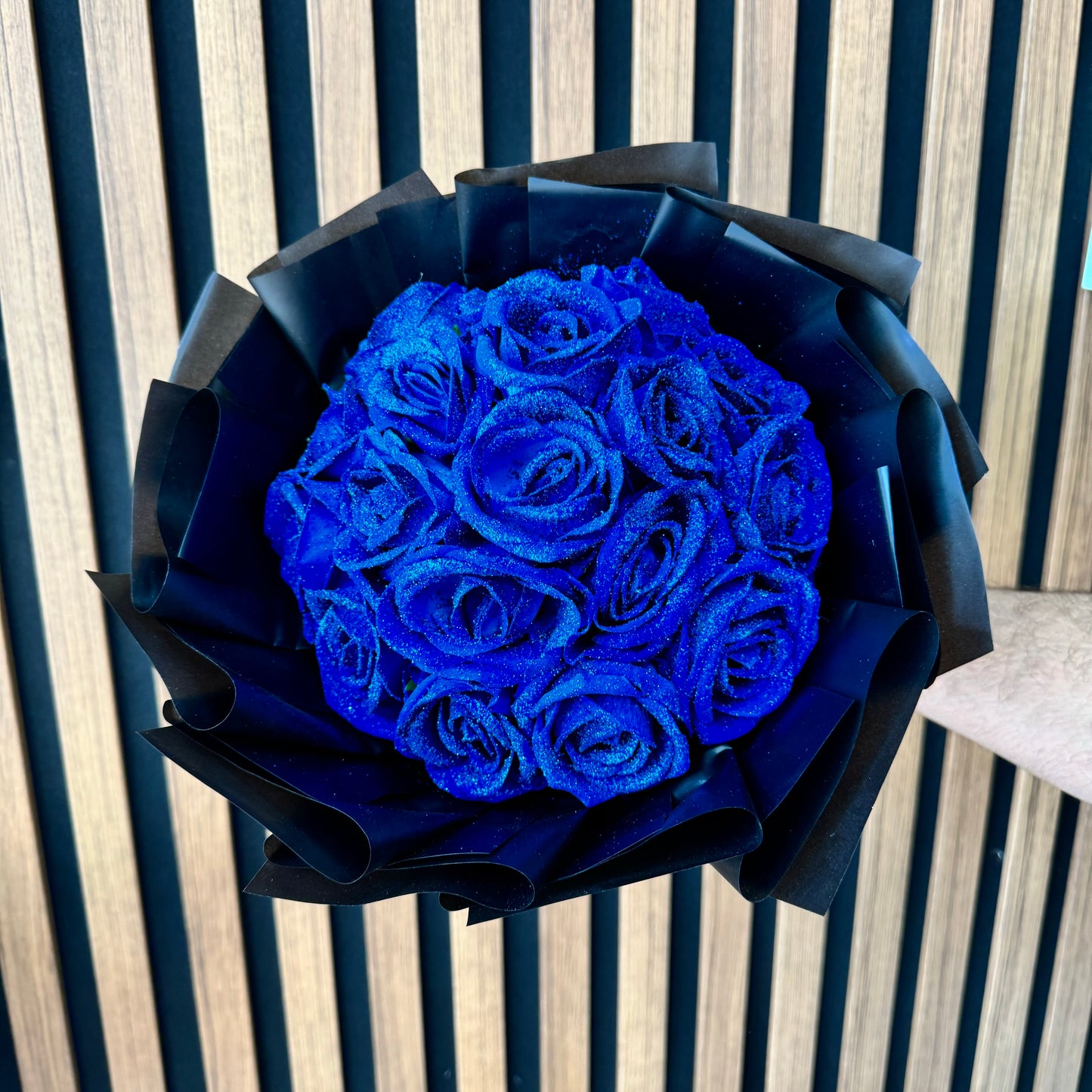 Blue Glitter Roses