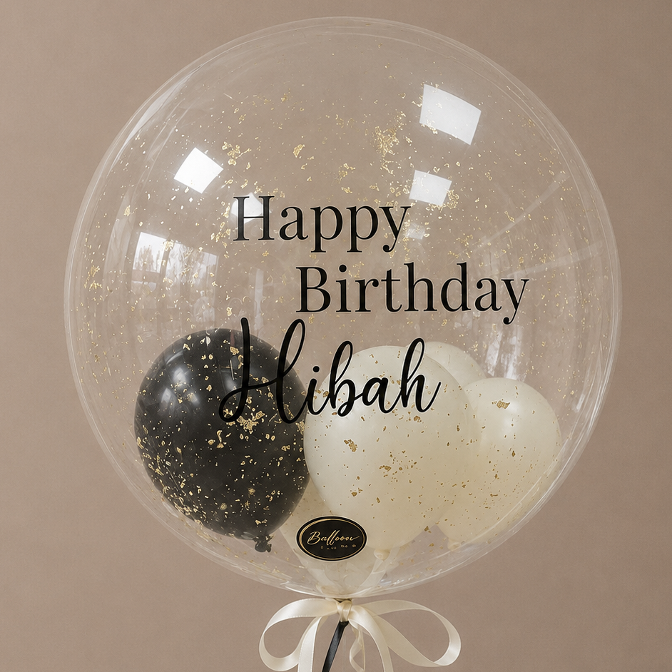 Noir Luxe Birthday Bubble Balloon