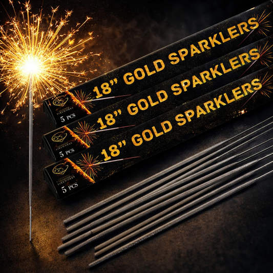 210 Pack 18 Inch Gold Sparklers – Long Burn Wedding Sparklers UK | Party, Birthday, Bonfire Night & New Year Sparklers