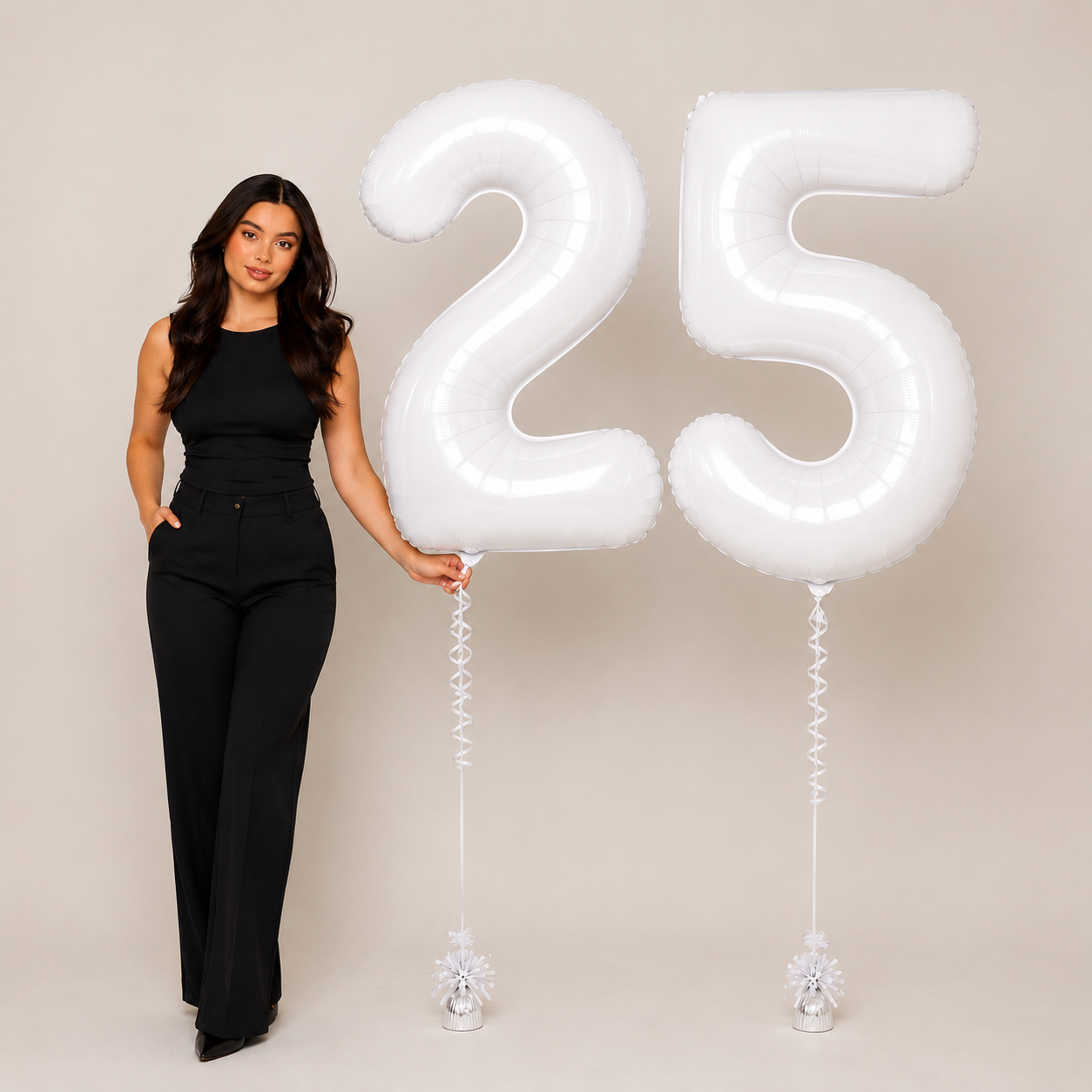 White Number Balloons 34” Giant Number Balloons