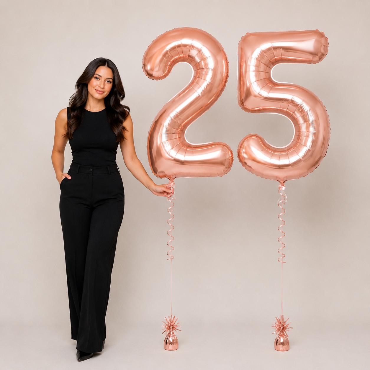 Rose Gold Number Balloons 34” Giant Number Balloons